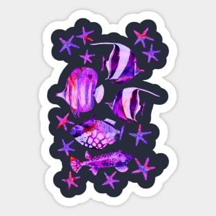 underwater paradise purple Sticker